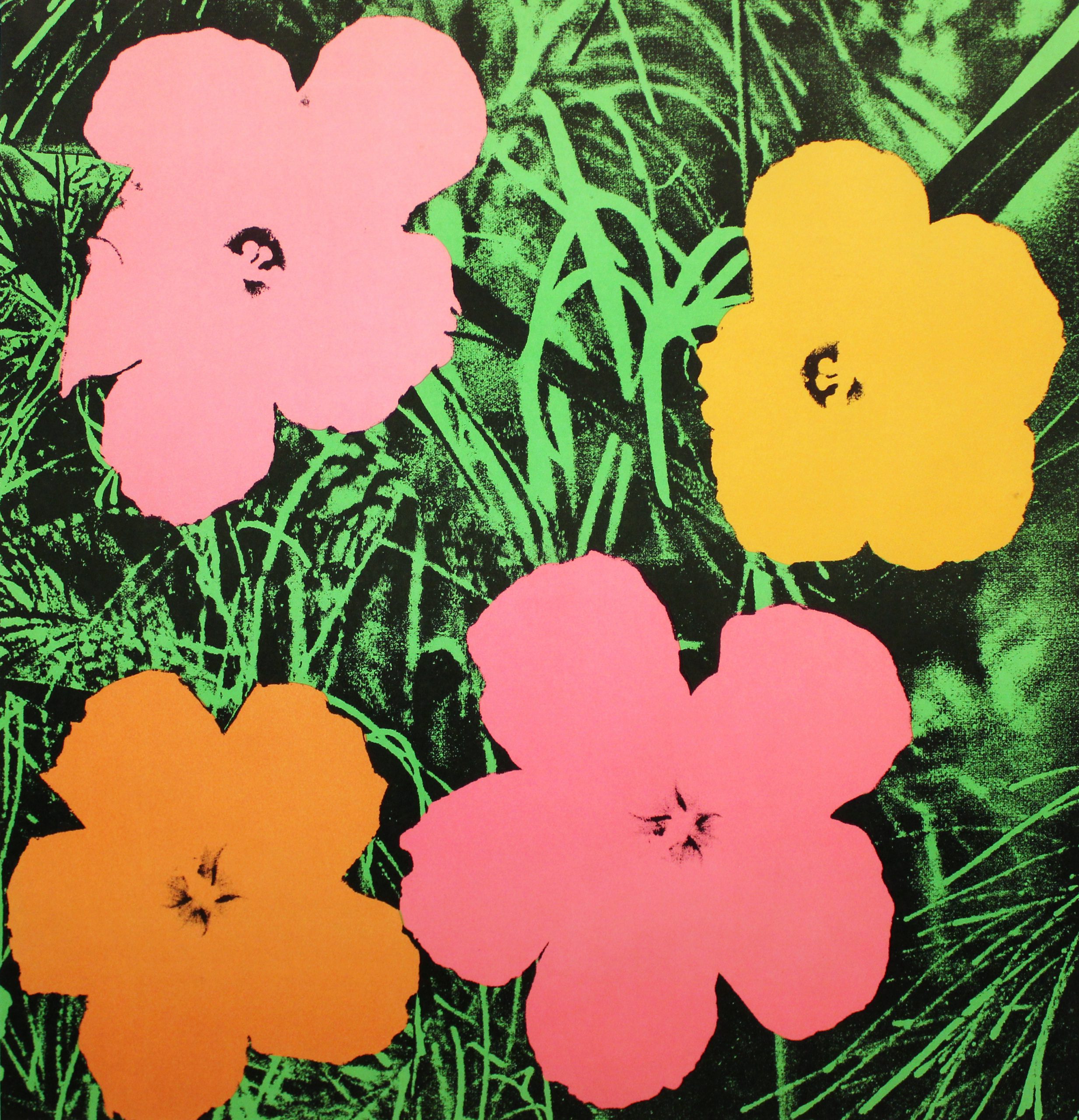 a lithograph of flowers by Andy Warhol