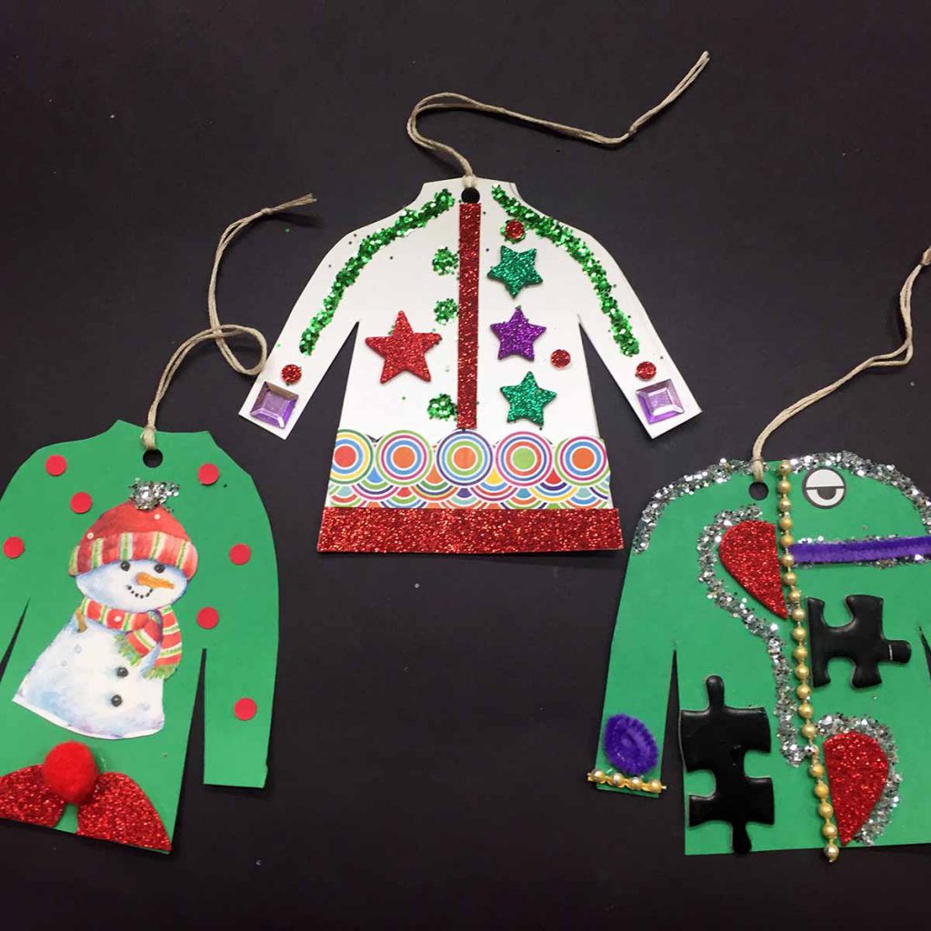 Click here for the Crazy Holiday Sweater project video.