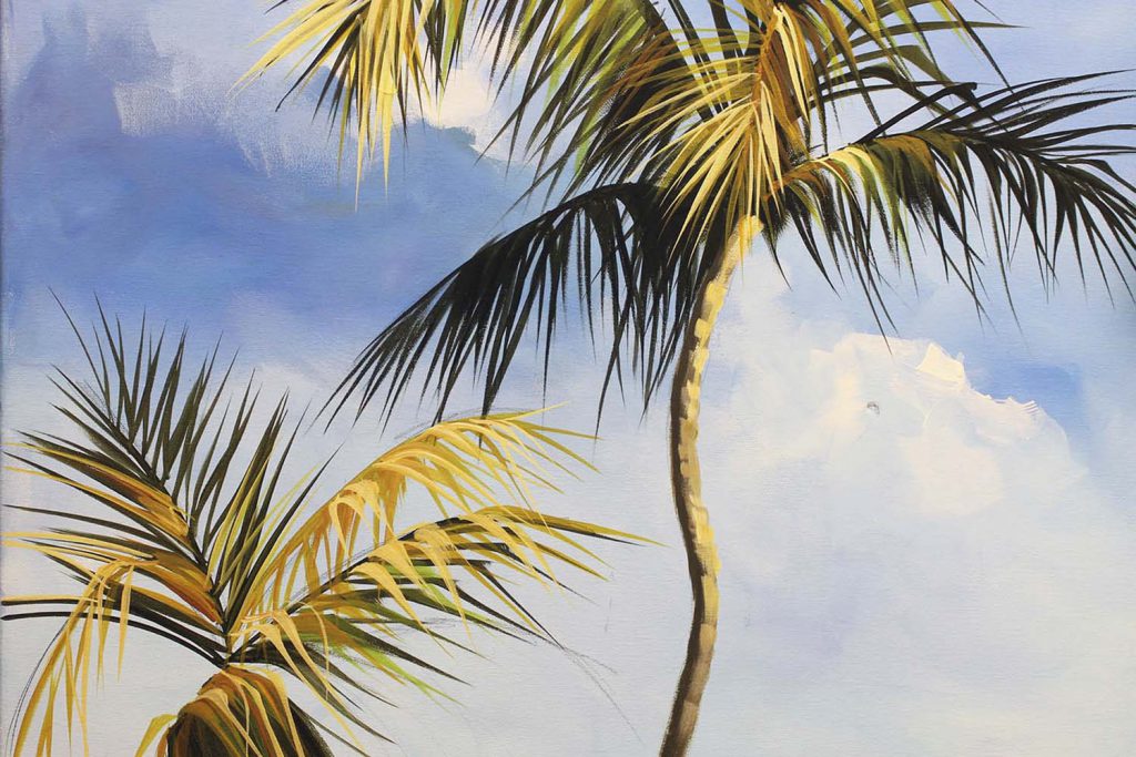painting of palm trees