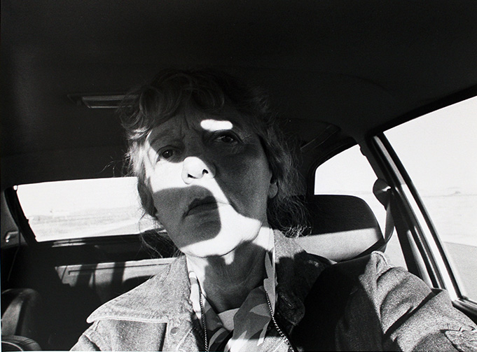 anne noggle self portrait in car